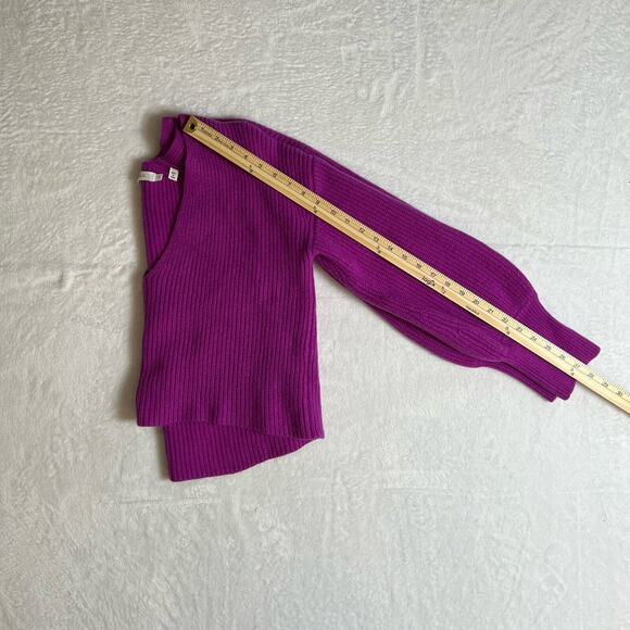 A.L.C. Women's Melanie Wool Cropped Sweater Sz L Orchid Bold Minimalism Designer - Picture 8 of 8